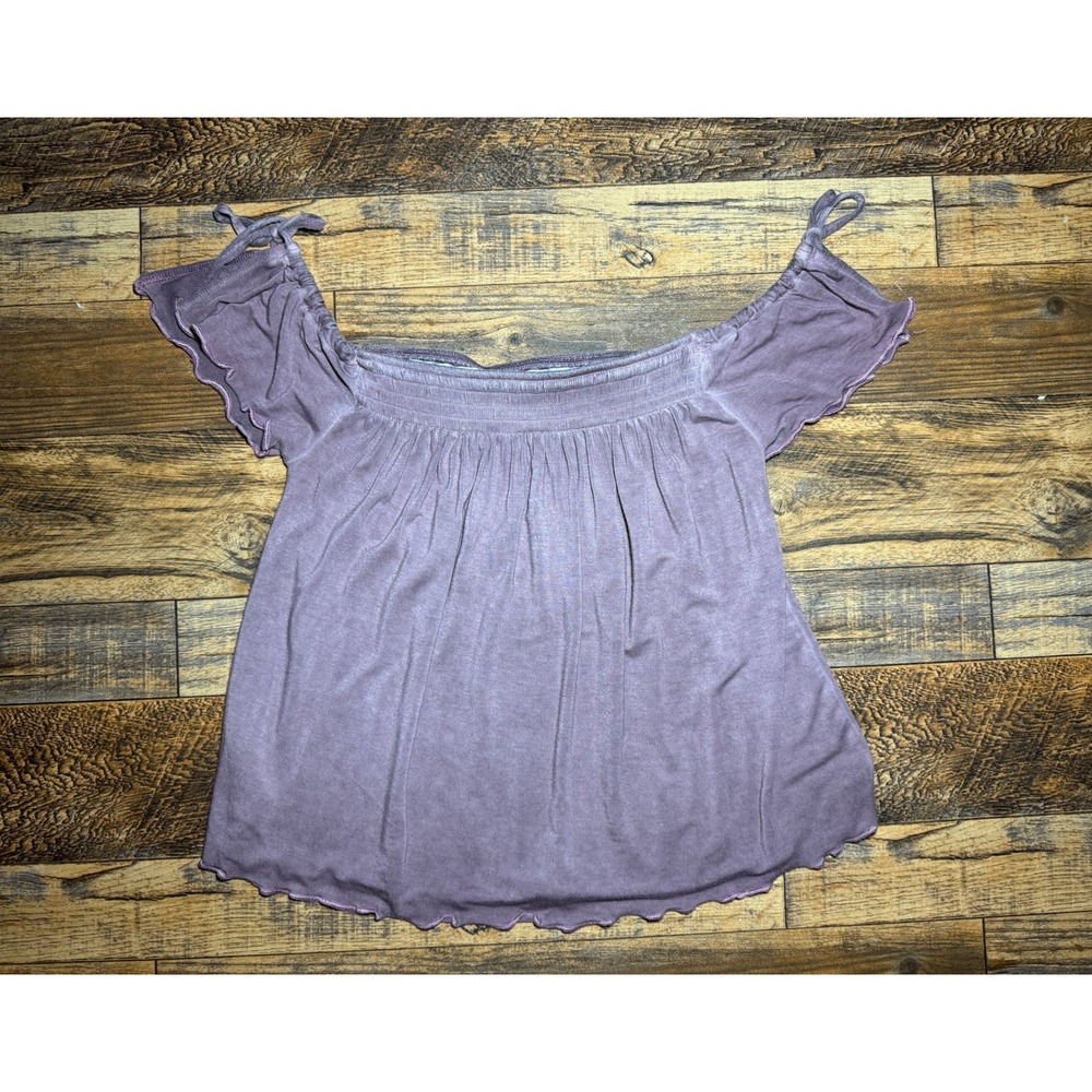 American Eagle Outfitters‎ Womens XS AEO Off Shoulder Top Purple Casual